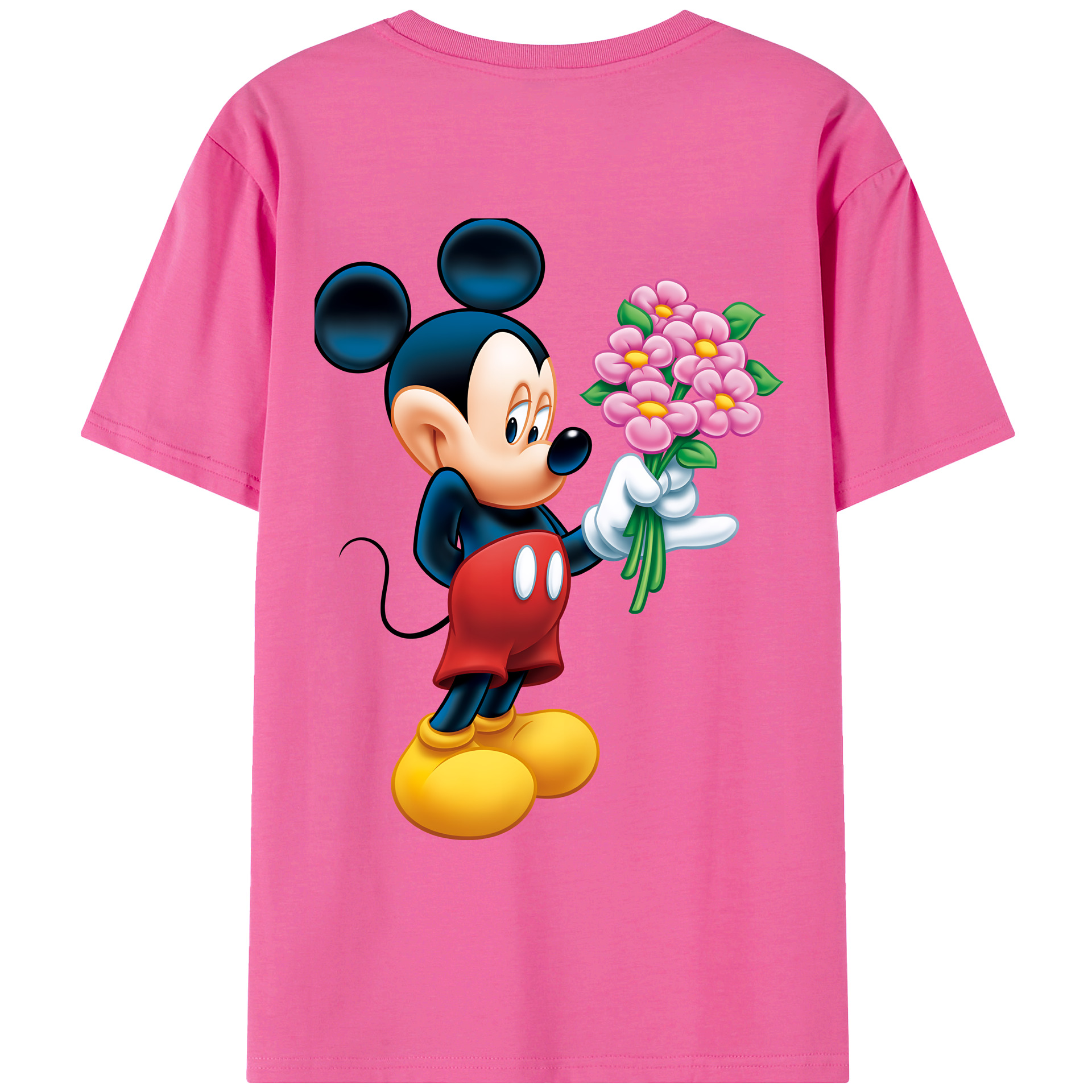 ミッキーマウス Mickey Mouse レディース半袖Tシャツ(バックプリント)